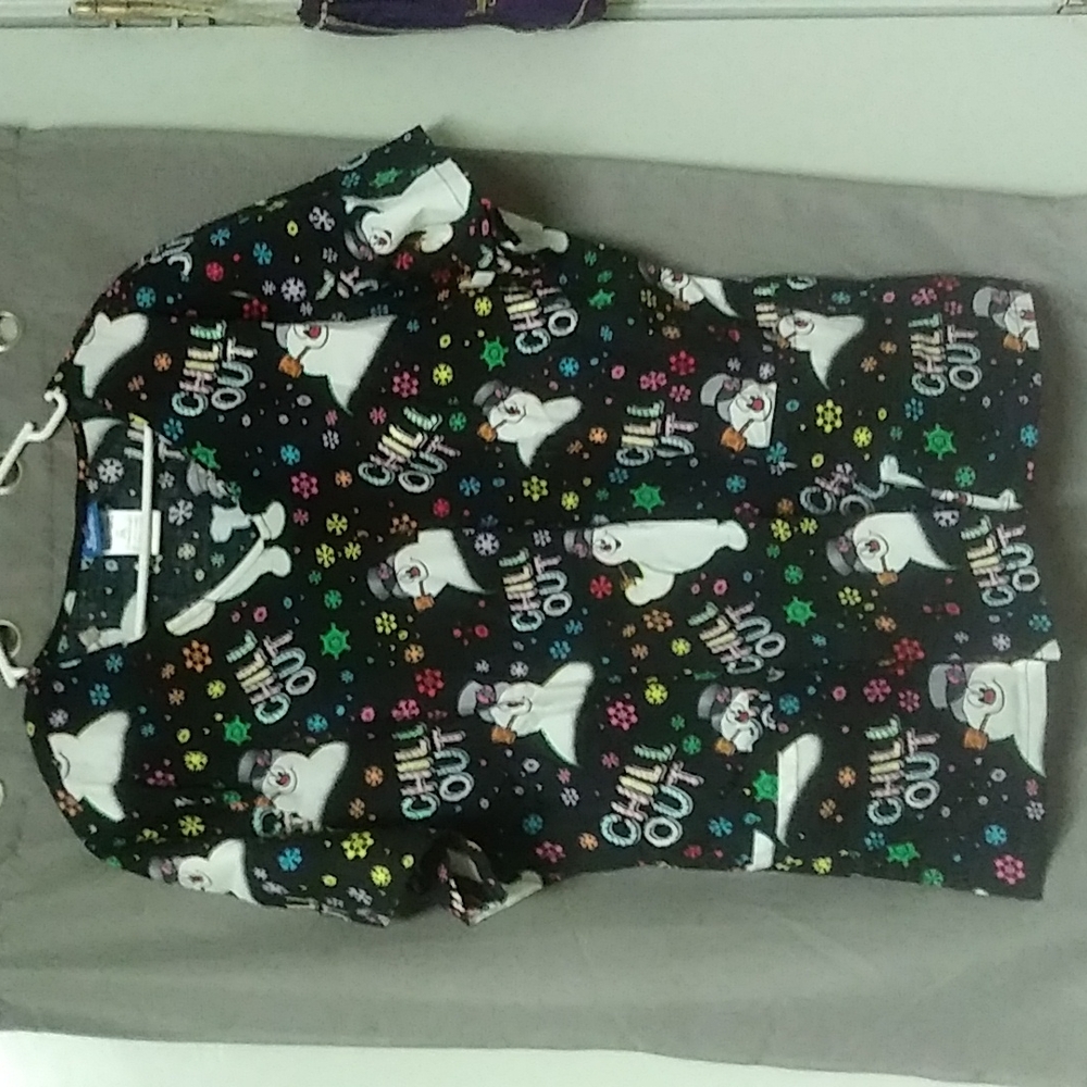 "SOLD" "Frosty the Snowman" Scrub Top